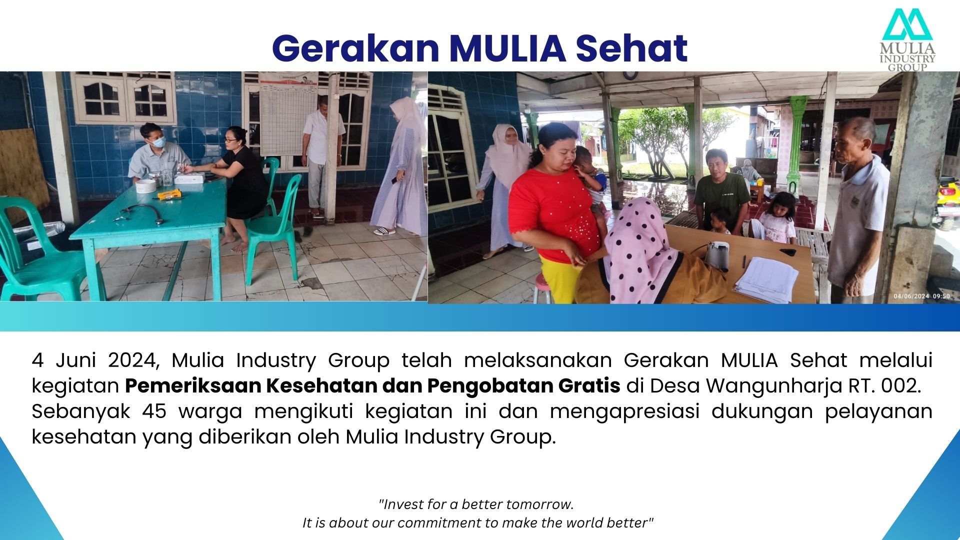 Gerakan MULIA Sehat: Pemeriksaan Kesehatan & Pengobatan Gratis